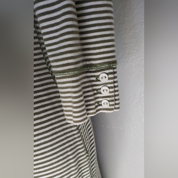 💚5/$25 Banana Republic Striped 100% Cotton Boat Neck 3/4 Sleeve Dress XS - Picture 3 of 6